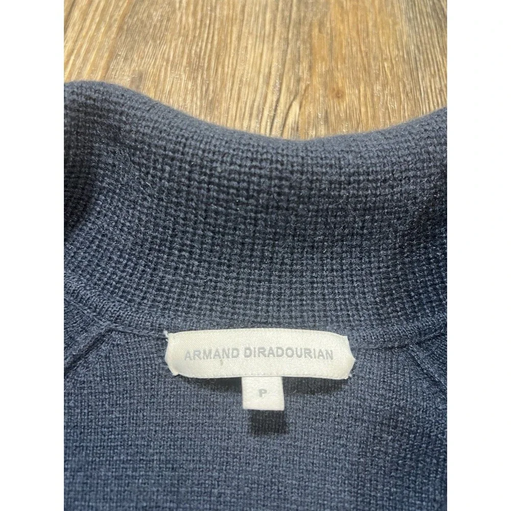 Armand Diradourian Gray Blue Cashmere Cardigan Sweater Petite - Picture 5 of 10